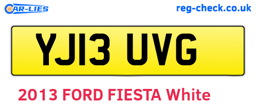 YJ13UVG are the vehicle registration plates.