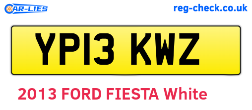 YP13KWZ are the vehicle registration plates.