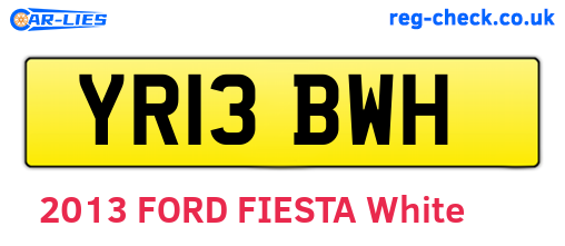 YR13BWH are the vehicle registration plates.