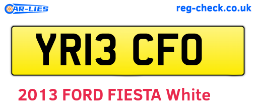 YR13CFO are the vehicle registration plates.