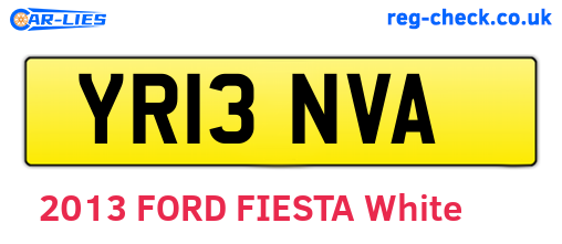 YR13NVA are the vehicle registration plates.