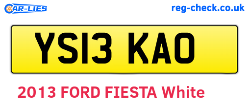 YS13KAO are the vehicle registration plates.