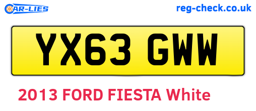 YX63GWW are the vehicle registration plates.