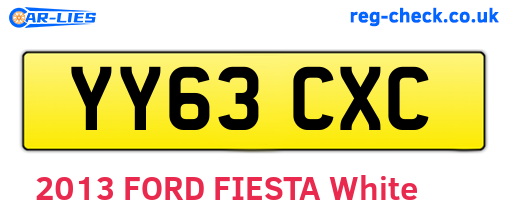 YY63CXC are the vehicle registration plates.