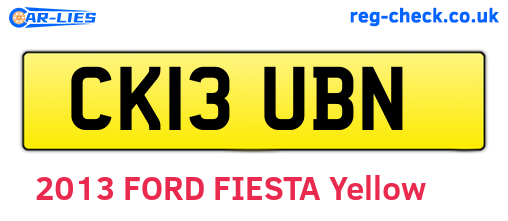 CK13UBN are the vehicle registration plates.