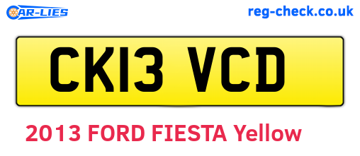 CK13VCD are the vehicle registration plates.