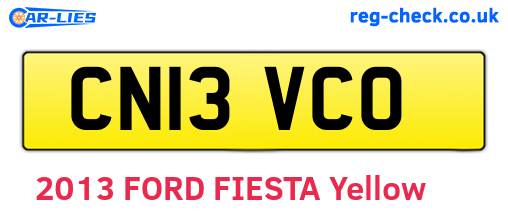 CN13VCO are the vehicle registration plates.