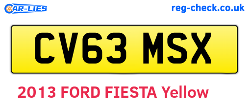 CV63MSX are the vehicle registration plates.