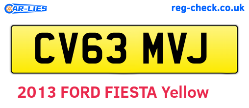 CV63MVJ are the vehicle registration plates.