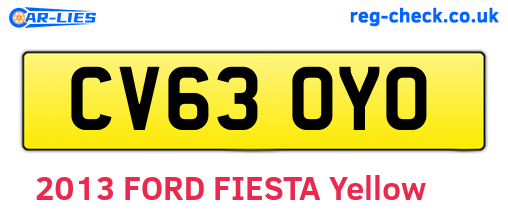 CV63OYO are the vehicle registration plates.
