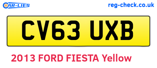 CV63UXB are the vehicle registration plates.