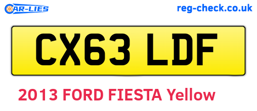 CX63LDF are the vehicle registration plates.