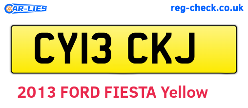 CY13CKJ are the vehicle registration plates.