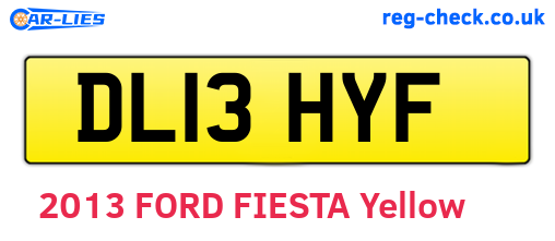 DL13HYF are the vehicle registration plates.