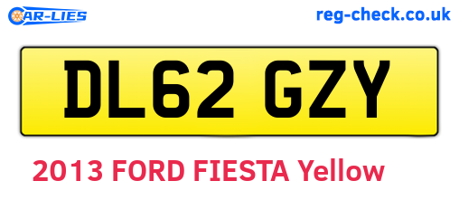 DL62GZY are the vehicle registration plates.