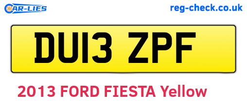 DU13ZPF are the vehicle registration plates.