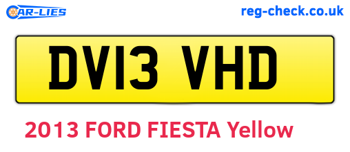 DV13VHD are the vehicle registration plates.