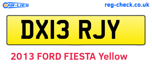 DX13RJY are the vehicle registration plates.