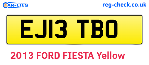 EJ13TBO are the vehicle registration plates.