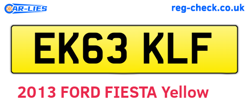 EK63KLF are the vehicle registration plates.
