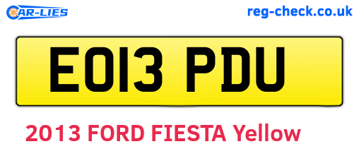 EO13PDU are the vehicle registration plates.