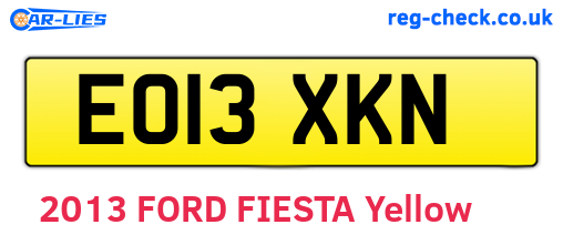 EO13XKN are the vehicle registration plates.