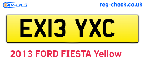 EX13YXC are the vehicle registration plates.