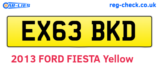 EX63BKD are the vehicle registration plates.