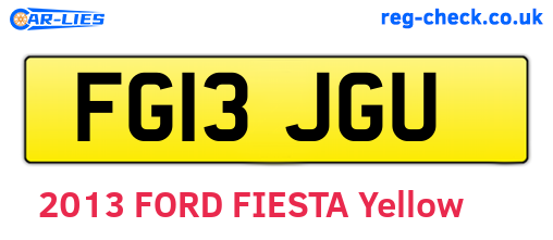 FG13JGU are the vehicle registration plates.