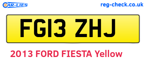 FG13ZHJ are the vehicle registration plates.