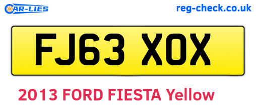 FJ63XOX are the vehicle registration plates.
