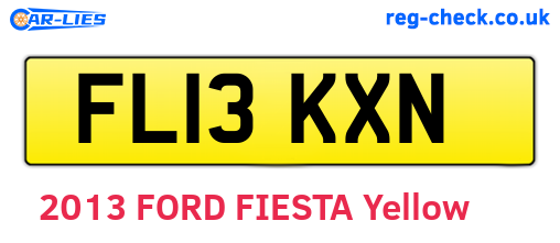 FL13KXN are the vehicle registration plates.