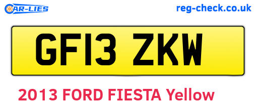 GF13ZKW are the vehicle registration plates.