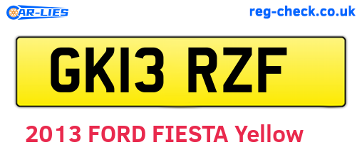 GK13RZF are the vehicle registration plates.