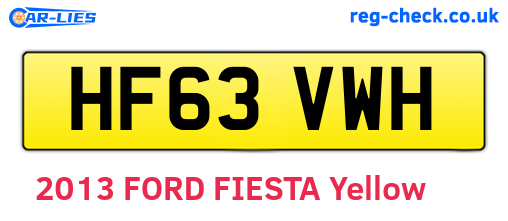 HF63VWH are the vehicle registration plates.