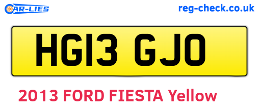 HG13GJO are the vehicle registration plates.