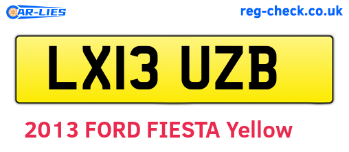 LX13UZB are the vehicle registration plates.