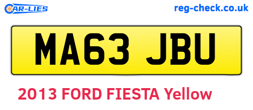 MA63JBU are the vehicle registration plates.