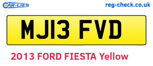 MJ13FVD are the vehicle registration plates.