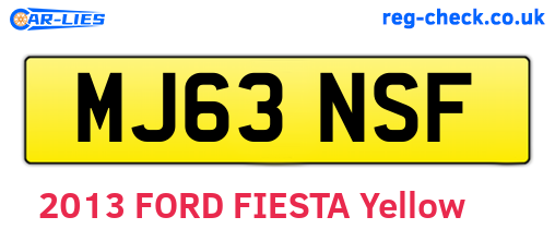 MJ63NSF are the vehicle registration plates.