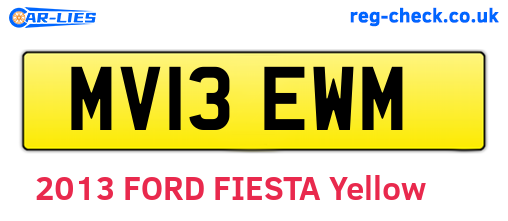 MV13EWM are the vehicle registration plates.