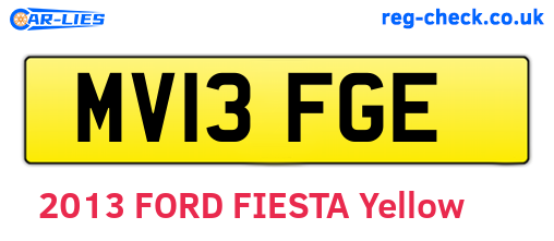 MV13FGE are the vehicle registration plates.