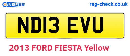 ND13EVU are the vehicle registration plates.