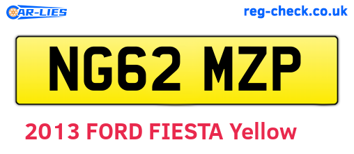 NG62MZP are the vehicle registration plates.