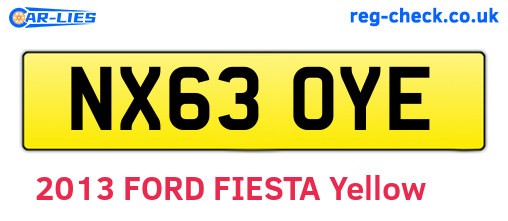 NX63OYE are the vehicle registration plates.