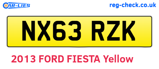 NX63RZK are the vehicle registration plates.