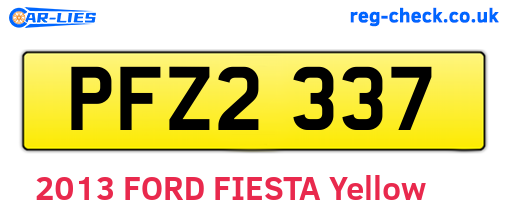 PFZ2337 are the vehicle registration plates.