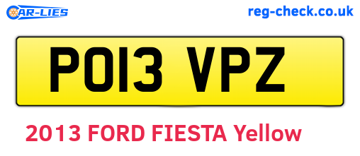 PO13VPZ are the vehicle registration plates.