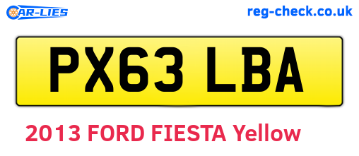 PX63LBA are the vehicle registration plates.