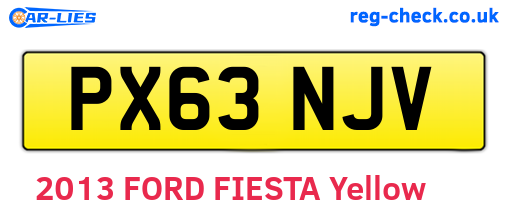 PX63NJV are the vehicle registration plates.